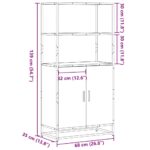 vidaXL Vysoká skrinka dymový dub 68x35x139 cm kompozitné drevo+kov – Obrázok 10