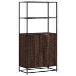 vidaXL Vysoká skrinka hnedý dub 68x35x139 cm kompozitné drevo+kov – Obrázok 2