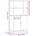 vidaXL Vysoká skrinka hnedý dub 68x35x139 cm kompozitné drevo+kov – Obrázok 10