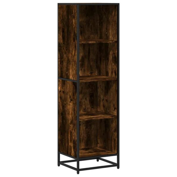 vidaXL Knižnica dymový dub 40x35x139 cm kompozitné drevo – Obrázok 2