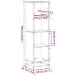 vidaXL Knižnica dymový dub 40x35x139 cm kompozitné drevo – Obrázok 9