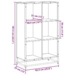 vidaXL Knižnica dymový dub 65,5x33x107,5 cm kompozitné drevo – Obrázok 9