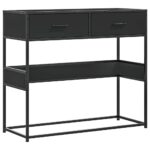 vidaXL Konzolový stolík čierna 90x35x80 cm kompozitné drevo – Obrázok 2