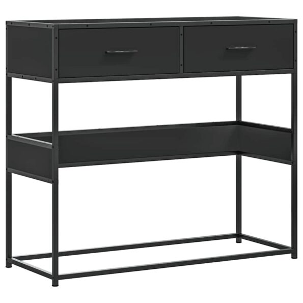 vidaXL Konzolový stolík čierna 90x35x80 cm kompozitné drevo – Obrázok 2