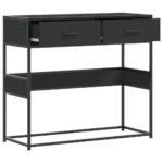 vidaXL Konzolový stolík čierna 90x35x80 cm kompozitné drevo – Obrázok 7