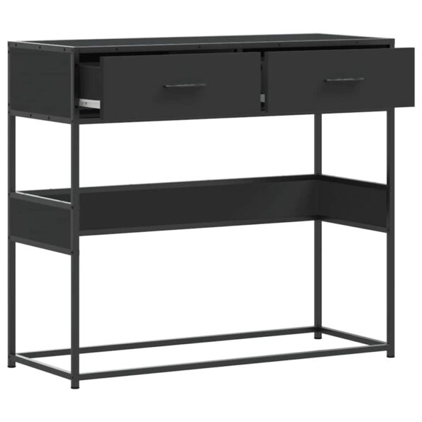 vidaXL Konzolový stolík čierna 90x35x80 cm kompozitné drevo – Obrázok 7