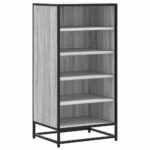 vidaXL Regál na topánky sivý sonoma 48x38x97,5 cm, kompozitné drevo – Obrázok 2