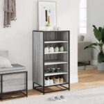 vidaXL Regál na topánky sivý sonoma 48x38x97,5 cm, kompozitné drevo – Obrázok 3