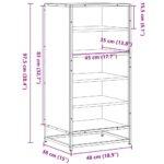 vidaXL Regál na topánky sivý sonoma 48x38x97,5 cm, kompozitné drevo – Obrázok 9