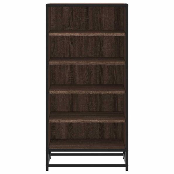 vidaXL Regál na topánky hnedý dub 48x38x97,5 cm spracované drevo – Obrázok 4