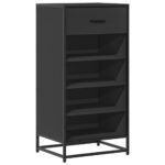 vidaXL Regál na topánky čierna 48x38x97,5 cm spracované drevo – Obrázok 2
