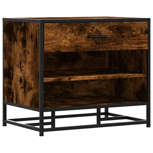 vidaXL Lavica na topánky dymový dub 60x40x53,5 cm kompozitné drevo+kov – Obrázok 2