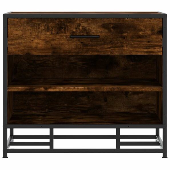 vidaXL Lavica na topánky dymový dub 60x40x53,5 cm kompozitné drevo+kov – Obrázok 4