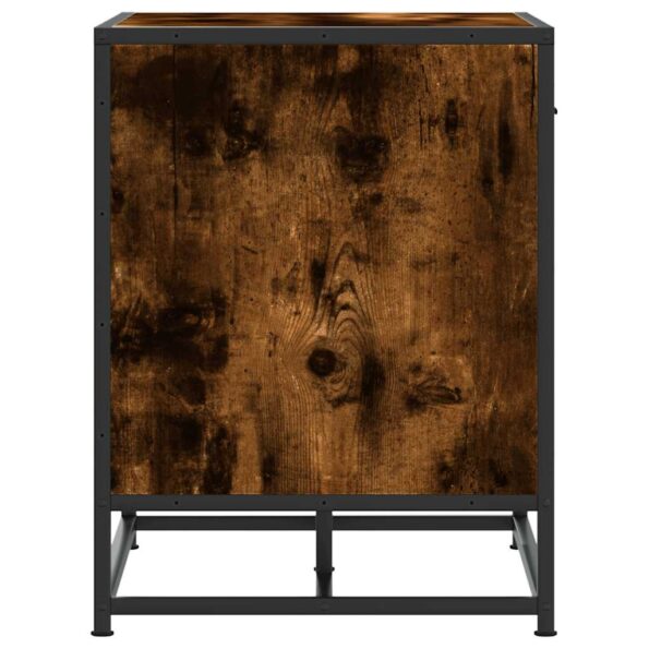 vidaXL Lavica na topánky dymový dub 60x40x53,5 cm kompozitné drevo+kov – Obrázok 5