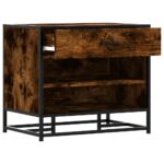 vidaXL Lavica na topánky dymový dub 60x40x53,5 cm kompozitné drevo+kov – Obrázok 7