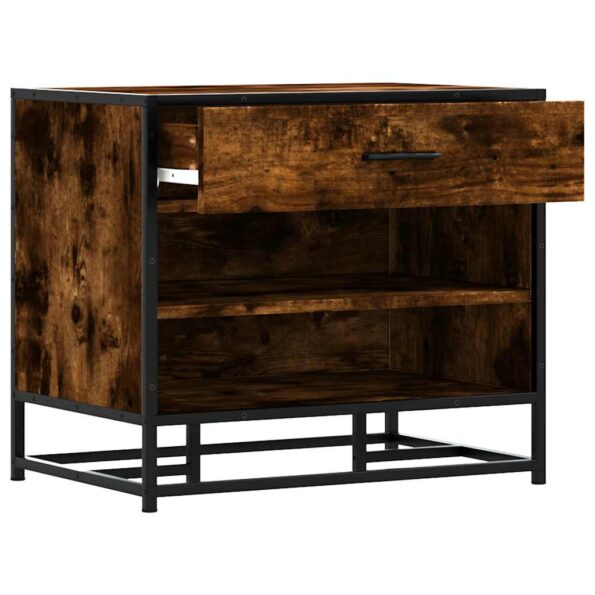 vidaXL Lavica na topánky dymový dub 60x40x53,5 cm kompozitné drevo+kov – Obrázok 7