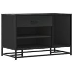 vidaXL Lavica na topánky čierna 80x40x53,5 cm kompozitné drevo+kov – Obrázok 2