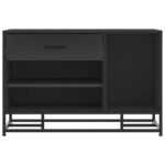 vidaXL Lavica na topánky čierna 80x40x53,5 cm kompozitné drevo+kov – Obrázok 4