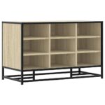 vidaXL Lavička na topánky, dub sonoma, kompozitné drevo+kov – Obrázok 2