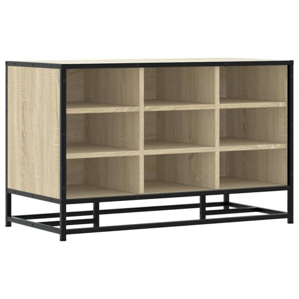 vidaXL Lavička na topánky, dub sonoma, kompozitné drevo+kov – Obrázok 2