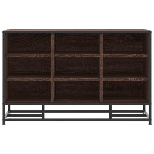 vidaXL Lavica na topánky hnedý dub 84x40x53,5 cm kompozitné drevo+kov – Obrázok 4