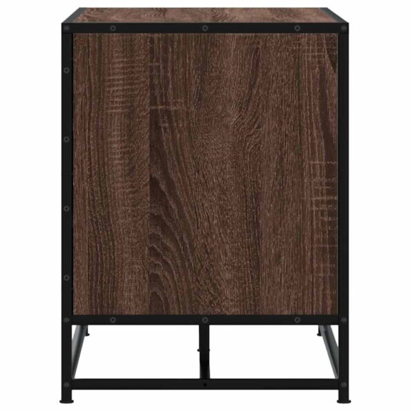 vidaXL Lavica na topánky hnedý dub 84x40x53,5 cm kompozitné drevo+kov – Obrázok 5