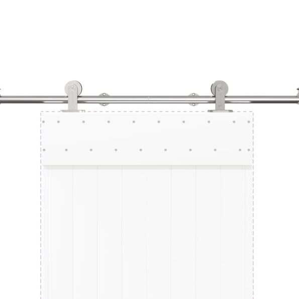 vidaXL Kovanie na posuvné dvere 200 cm, nehrdzavejúca oceľ, strieborné – Obrázok 8