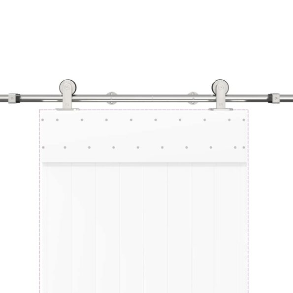 vidaXL Kovanie na posuvné dvere 183 cm, nehrdzavejúca oceľ, strieborné – Obrázok 8