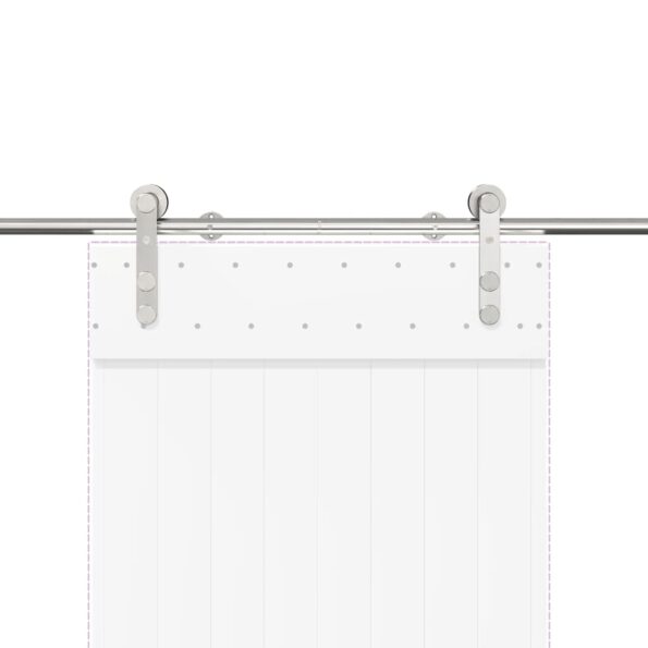 vidaXL Kovanie na posuvné dvere 183 cm, nehrdzavejúca oceľ, strieborné – Obrázok 8
