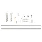 vidaXL Kovanie na posuvné dvere 200 cm, nehrdzavejúca oceľ, strieborné – Obrázok 5