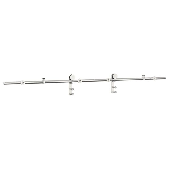 vidaXL Kovanie na posuvné dvere 200 cm, nehrdzavejúca oceľ, strieborné – Obrázok 7