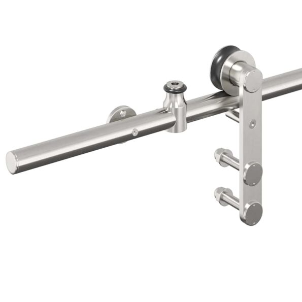 vidaXL Kovanie na posuvné dvere 200 cm, nehrdzavejúca oceľ, strieborné – Obrázok 10