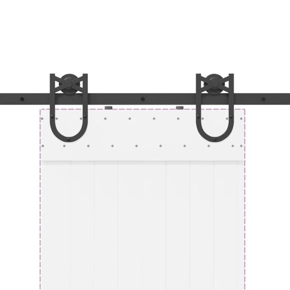 vidaXL Kovanie na posuvné dvere čierne 200 cm oceľové – Obrázok 8