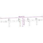 vidaXL Kovanie na posuvné dvere čierne 183 cm oceľové – Obrázok 12