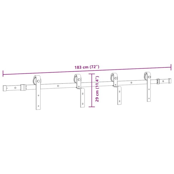 vidaXL Kovanie na posuvné dvere čierne 183 cm oceľové – Obrázok 12