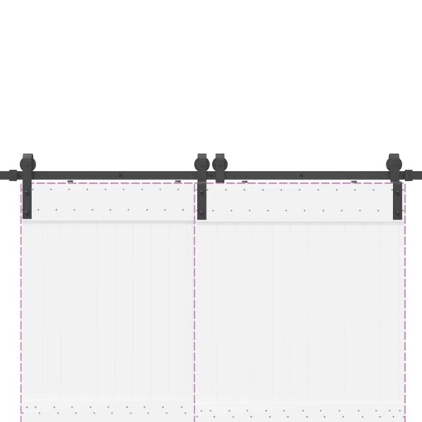 vidaXL Kovanie na posuvné dvere čierne 183 cm oceľové – Obrázok 8