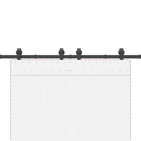 vidaXL Kovanie na posuvné dvere čierne 183 cm oceľové – Obrázok 8