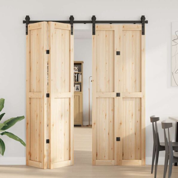 vidaXL Kovanie na posuvné dvere čierne 183 cm oceľové – Obrázok 3