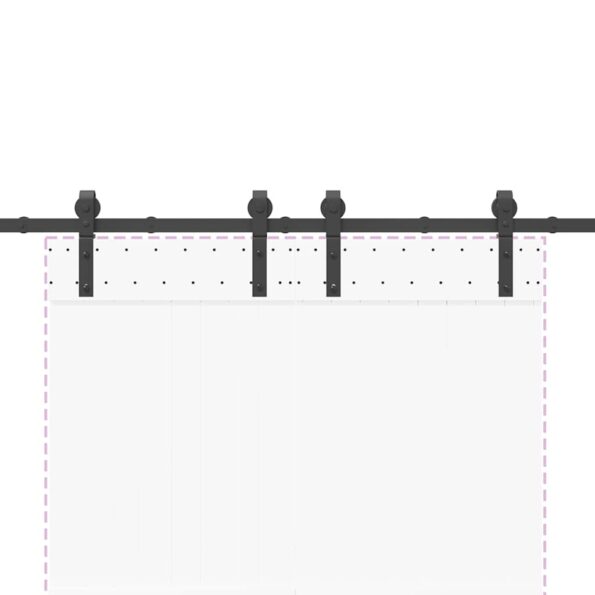 vidaXL Kovanie na posuvné dvere čierne 183 cm oceľové – Obrázok 8