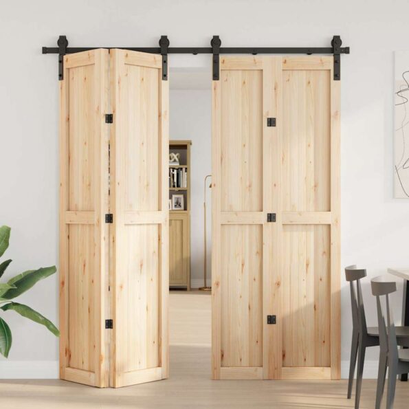 vidaXL Kovanie na posuvné dvere čierne 200 cm oceľové – Obrázok 3