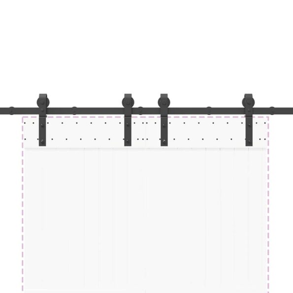 vidaXL Kovanie na posuvné dvere čierne 200 cm oceľové – Obrázok 8