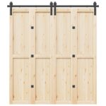 vidaXL Kovanie na posuvné dvere čierne 200 cm oceľové