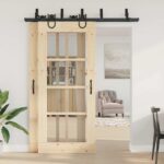 vidaXL Kovanie na posuvné dvere čierne 183 cm oceľové – Obrázok 3