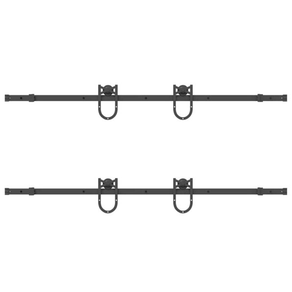 vidaXL Kovanie na posuvné dvere čierne 183 cm oceľové – Obrázok 6