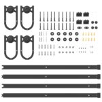 vidaXL Kovanie na posuvné dvere čierne 183 cm oceľové – Obrázok 8