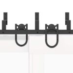 vidaXL Kovanie na posuvné dvere čierne 183 cm oceľové – Obrázok 10