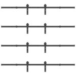 vidaXL Kovanie na posuvné dvere čierne 183 cm oceľové – Obrázok 6