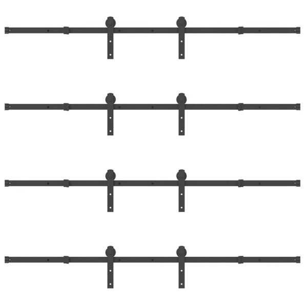 vidaXL Kovanie na posuvné dvere čierne 183 cm oceľové – Obrázok 6