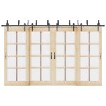 vidaXL Kovanie na posuvné dvere čierne 183 cm oceľové