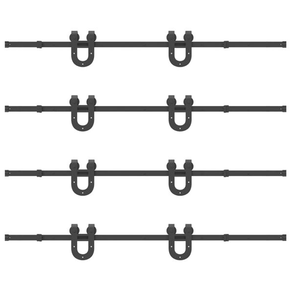 vidaXL Kovanie na posuvné dvere čierne 200 cm oceľové – Obrázok 6